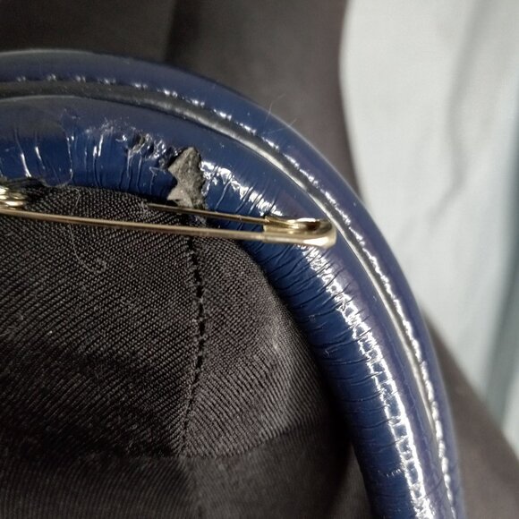 Omar Sharif Tote Bag Tie Dye Large Patent Leather Pockets Dual Handles Colorful - Picture 14 of 15